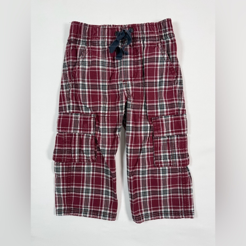 GYMBOREE Baby Boys' Tartan Plaid Cargo Elastic Waistband Pants‎ Holiday 12-18M